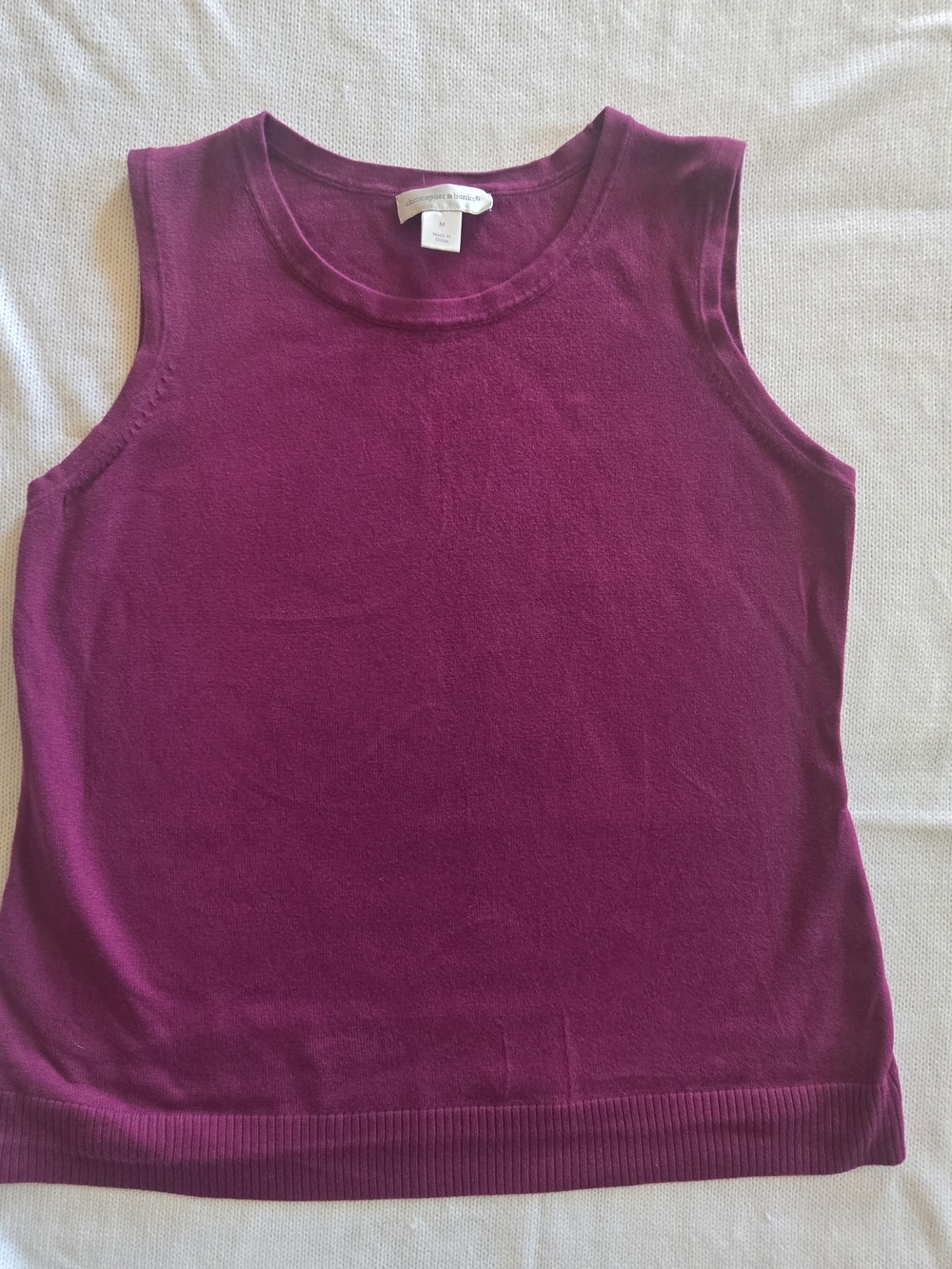 Christopher & Banks Magenta Crewneck Sleeveless Top